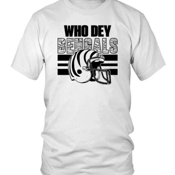 Cincinnati Bengals White Bengal Helmet T-shirt D6566 - Picture 1 of 1